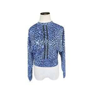 Jo+Jax Jenna Johnson Streamline Top Size XXS Blue Animal Print Dance‎ Balletcore
